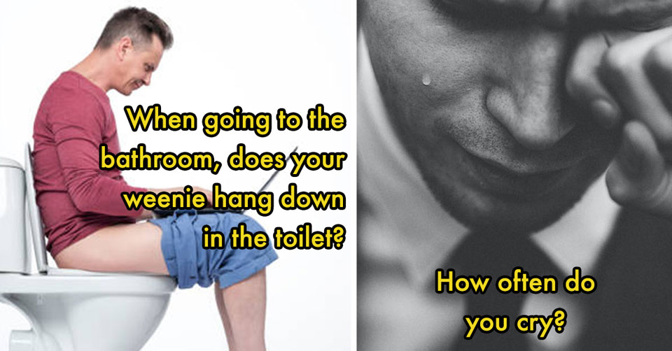 men pooping and crying