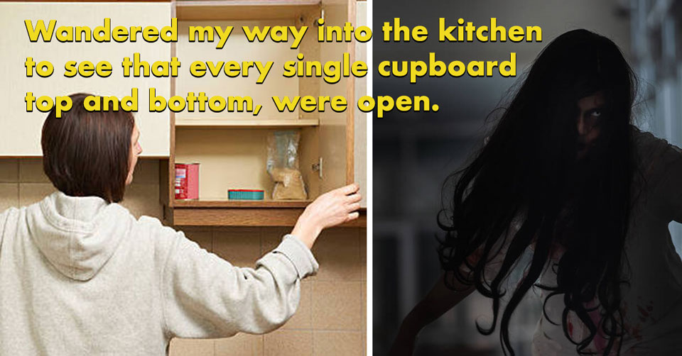 cupboards all open