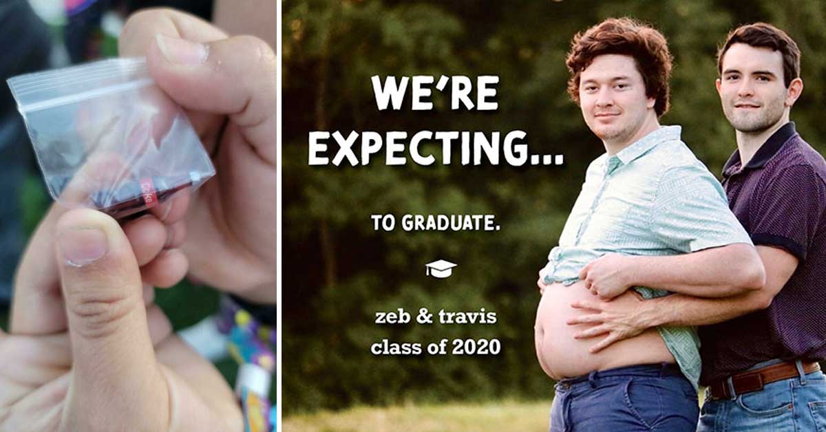 a small bag of coke and a funny graduation announcement