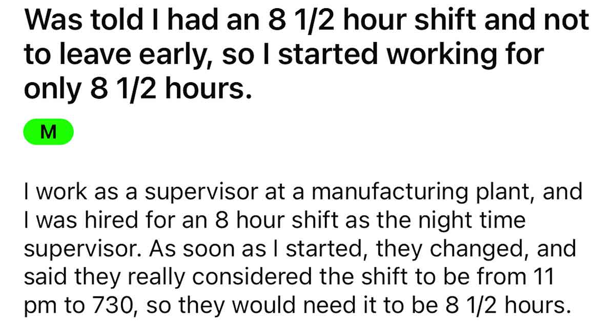 Employee Derails Incompetent Boss By Working Scheduled Hours