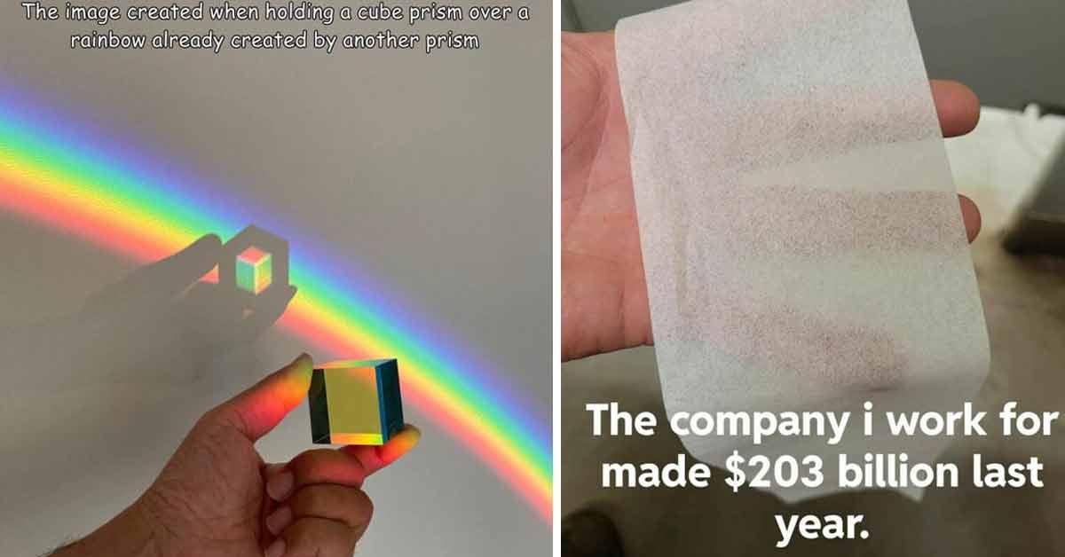 a photo of a prism and thin toilet paper