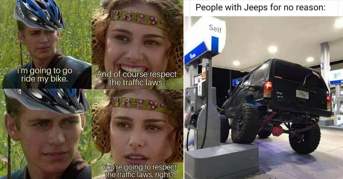 funny memes -  jeep getting gas -  star wars memes