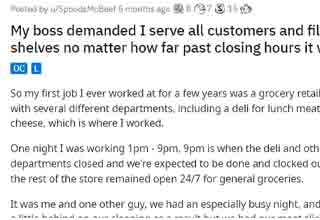 <p>The thing about forcing your staff to work overtime is that they might expect to be compensated for it. Ridiculous, I know. THe audacity of a fully grown adult to expect to be paid for the time they're selling to you is a shame. Especially when you have the Gods and <strong><a href="https://www.ebaumsworld.com/pictures/idiot-karen-plays-herself-and-demands-to-talk-to-manager-already-is/87204370/">Karen-dom</a></strong> to appease.</p><p data-empty="true"><br></p><p>One store manager learned this unfortunate fact of life the hard way, when they forced a pair of seemingly hard-working employees to work overtime. After discovering a rather unwelcome one-star Google review, the store manager slapped the employees with a big, fat, succulent serving of "the customer is always right" and ordered them to work past their hourly timings.</p><p data-empty="true"><br></p><p>The two workers, rather ungraciously, for some reason expected to be <em>paid</em> for that overtime, which seems to have caught the store manager by surprise. Especially when that overtime ran into 5+ hour mark, following each and every one of the store manager's instructions to the T.</p>