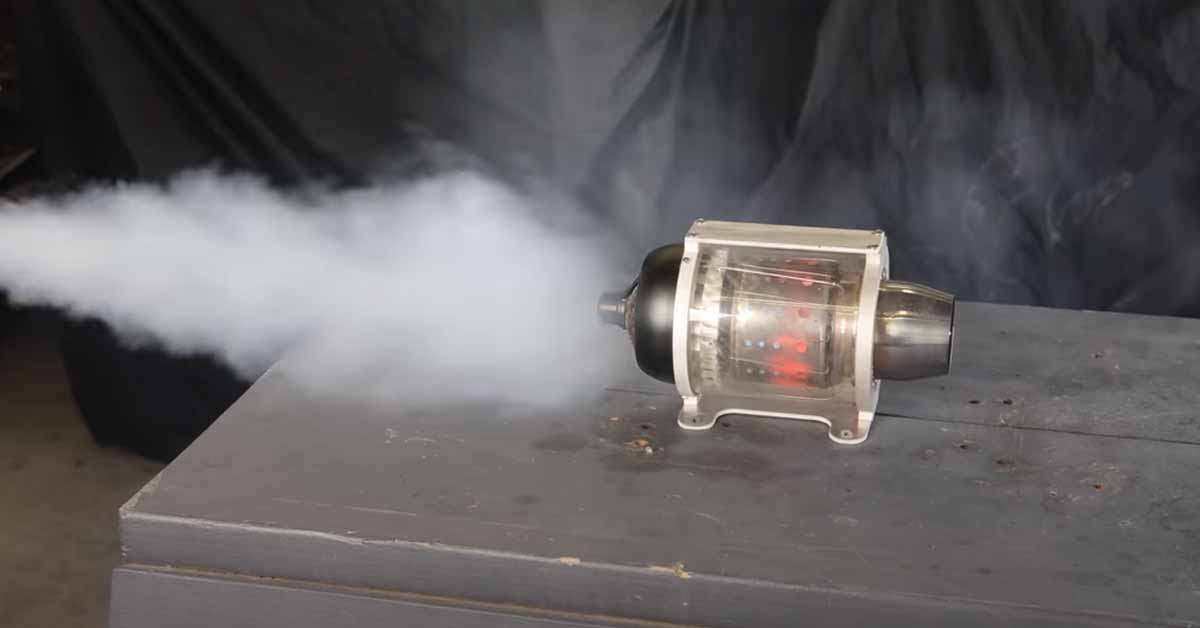 a powerful homemade see thru jet engine