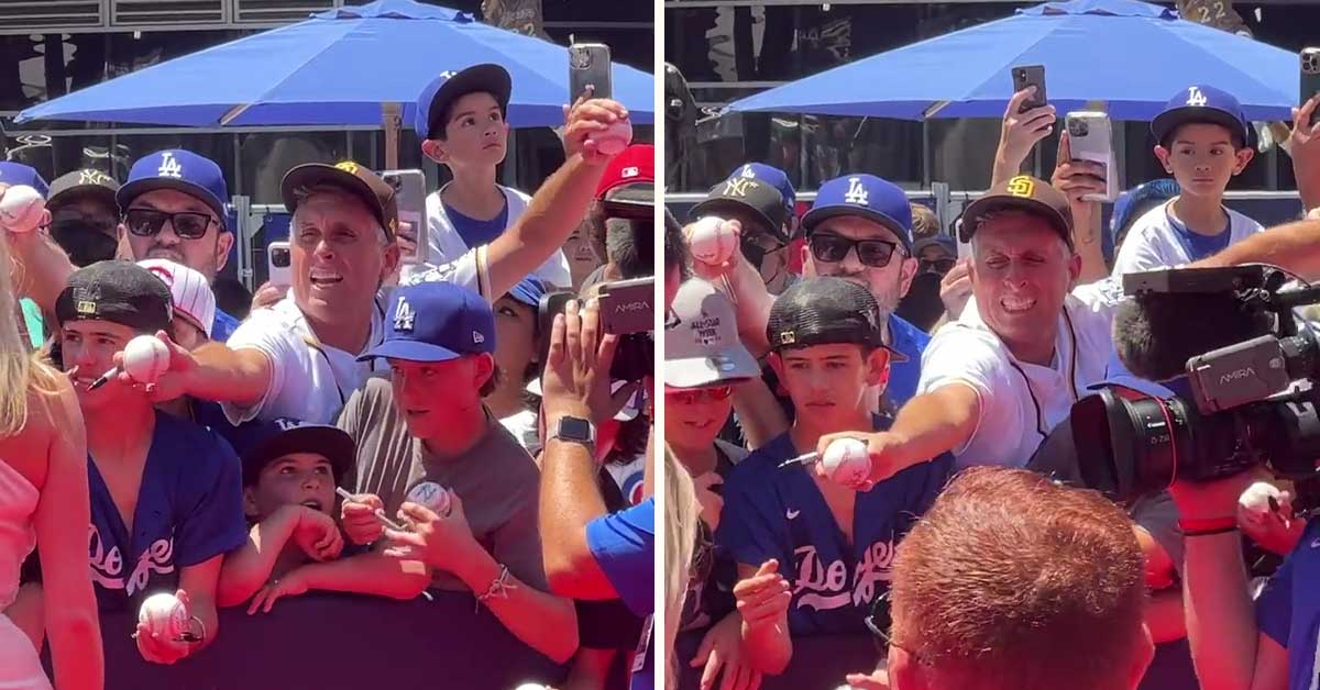 Sad fan goes viral battling kids for autographs at All-Star Game