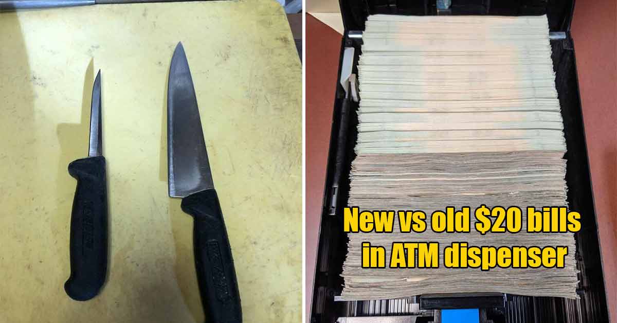 chef knife worn down by time - new vs old money