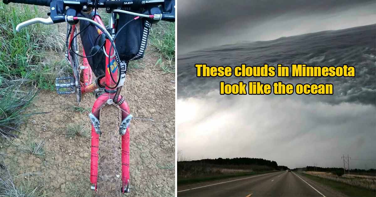 clouds that look like the ocean - bike with invisible tire