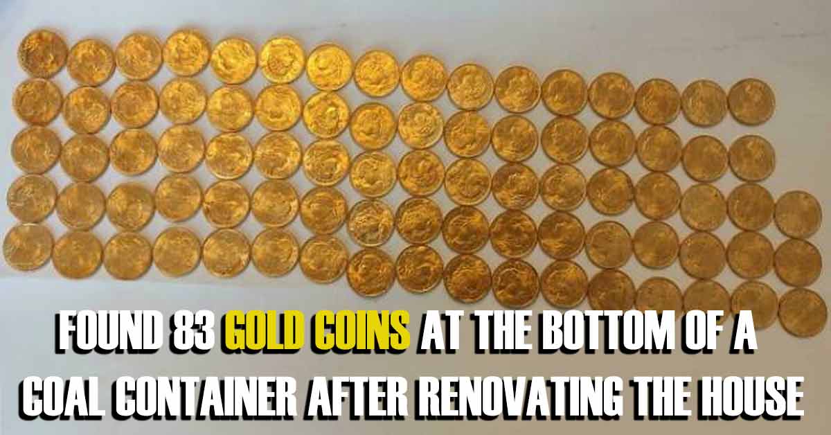 some gold coins a person found when renovating