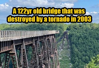 an old bridge that was destroyed by a tornado