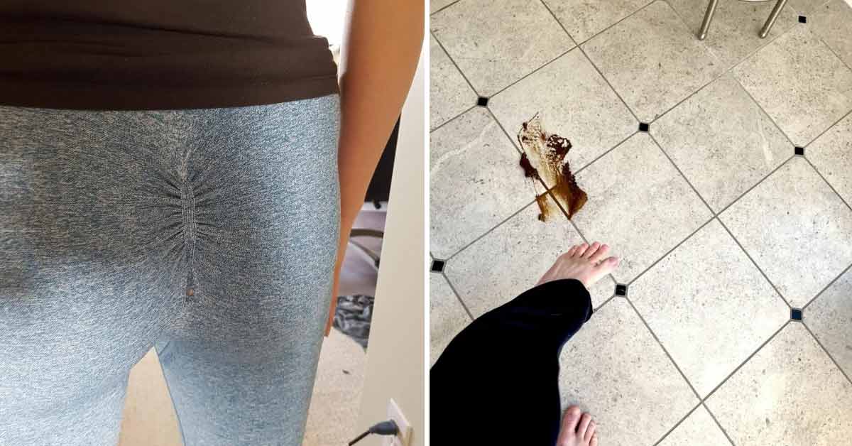 funny looking pants, and woman stepped in her dogs poop