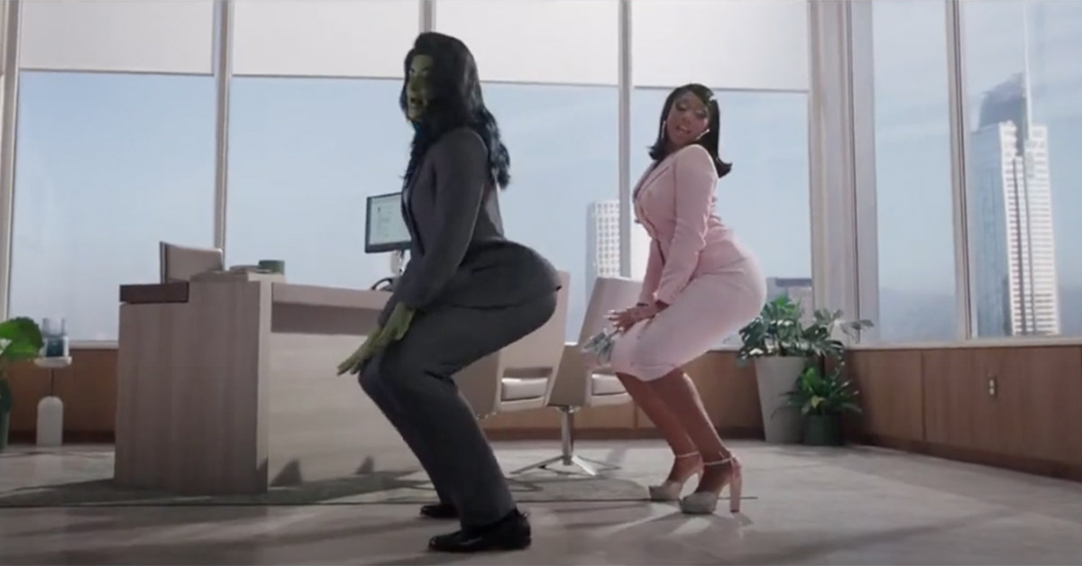 she-hulk and Megan thee stallion twerk in post-credit scene