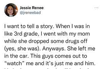 It's really not that hard to be kind to someone. I promise you. Give it a try.
<br>
<br>
Need more proof? Give this story a quick read, and it might just turn your day around. This tale comes to us from Jessie Renee on <strong><a href="https://twitter.com/jreneebad" target="_blank">Twitter</a></strong>.
<br>
<br>
I think it's pretty safe to say that the majority of us weren't born with a <strong><a href="https://www.ebaumsworld.com/pictures/20-super-entitled-people-who-need-to-get-a-grip/86147770/" target="_blank">silver spoon</a></strong>. We've all had struggles to say the least. But in Jessie's case she wasn't given much of anything. Her mother dealt and did drugs regularly, and Jessie probably would've gone down the same road if it weren't for a kind man name Dave.
<br>
<br>
Dave reached out to Jessie one day while her mom was dealing drugs, and would end up becoming like a father-figure. I don't want to spoil the ending, but fair warning grab a box of tissues. Your allergies might be flaring up after reading this one.