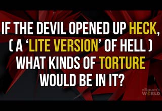 We asked our social followers to tell us what kinds of torture would be in a "lite version" of hell, aptly named "Heck".  Here is a collection of some of the best funny answers and replies from our Instagram followers and Facebook fans.
<br/><br/>
If you want to see more, have a look through the over 450 comments on <a href="https://www.facebook.com/ebaumsworld/photos/a.380784812423/10159684544512424/" target="_blank"><b>Facebook</b></a> or the 350+ responses on <a href="https://www.instagram.com/p/CiAoj1HK6bP/" target="_blank"><b>Instagram</b></a>