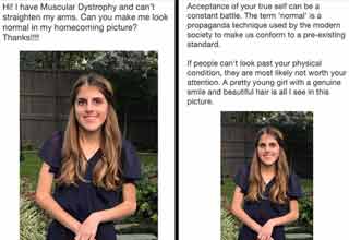 <p>James Fridman is known as "the photoshop troll" because he edits photos for people upon request, but never how they expected. He often takes their request literally making hilariously impressive edits to their photos. He also frequently offers words of encouragement and support when someone is requesting to "fix themselves".</p><p data-empty="true"><br></p><p>We all wish we could change some things about ourselves, yet ironically enough even photoshop can't always fix us. Enjoy these wholesome pics from James Fridman that prove not all moments need to be changed.</p>