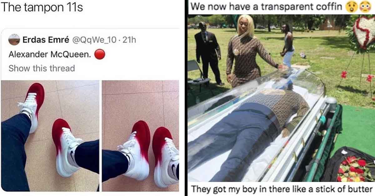 Internet Posts - Funny comments, tampon shoes, transparent coffin