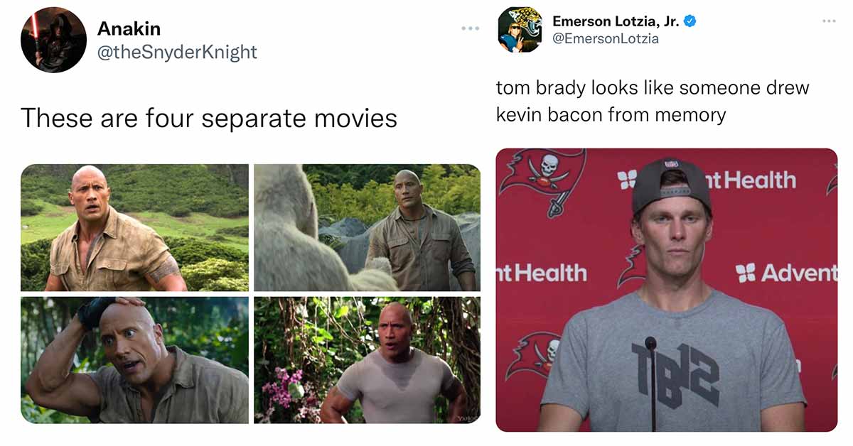 the rock and tom brady tweets