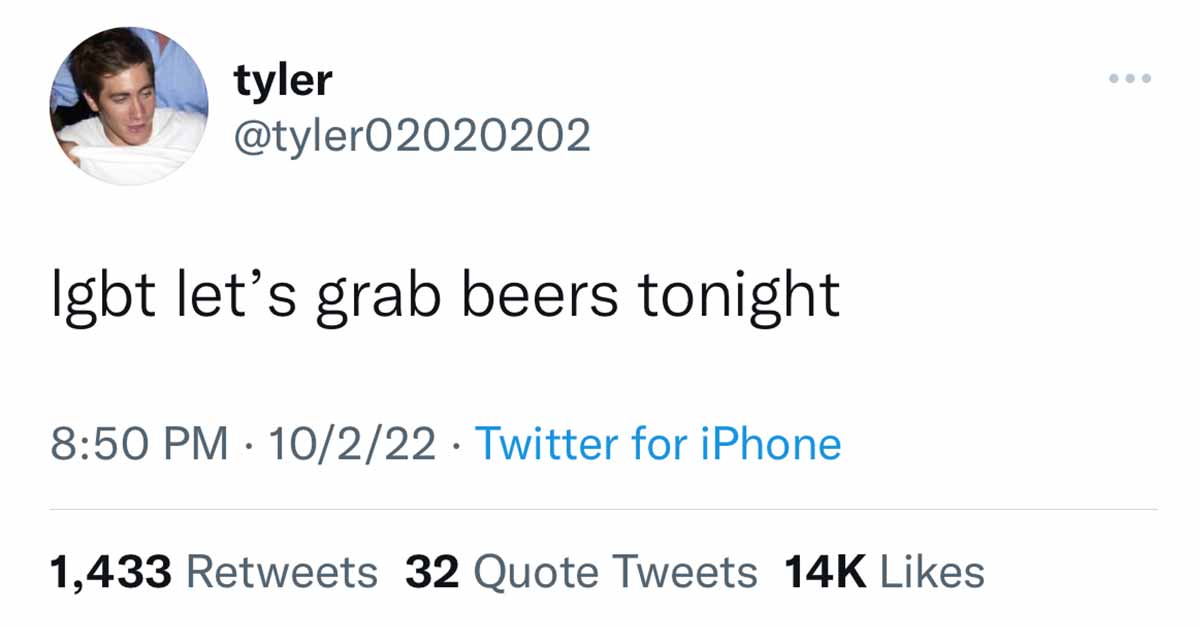 lets grab beers tweet