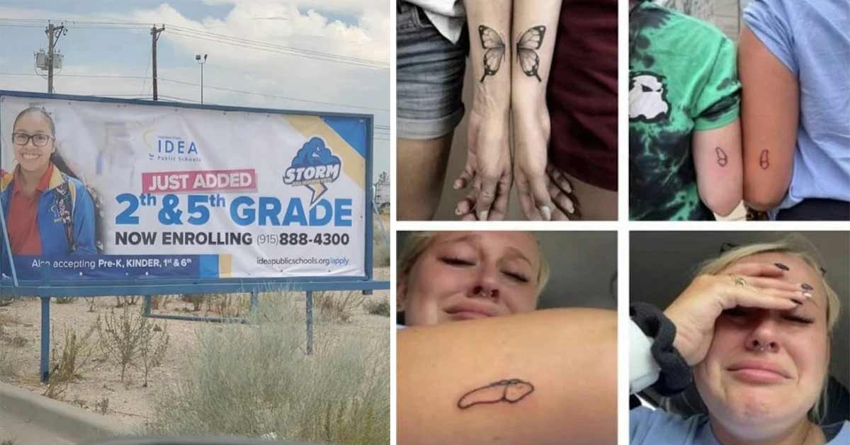 butterfly tattoo gone wrong -  school sign bad grammer