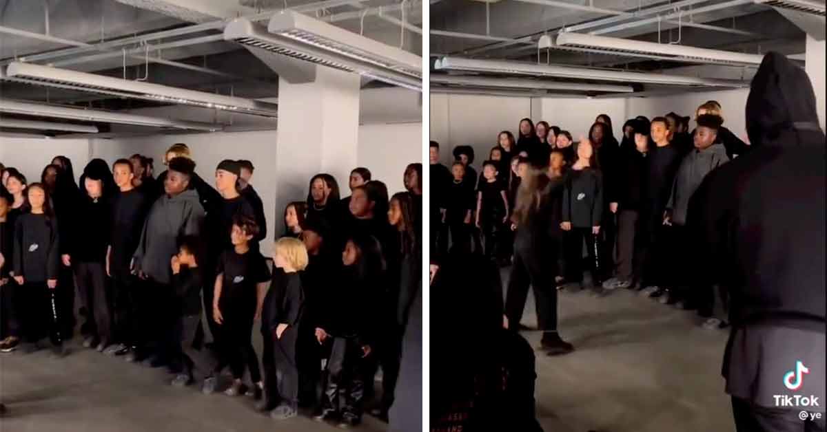 kids chanting Donda at Kanye's Donda Academy