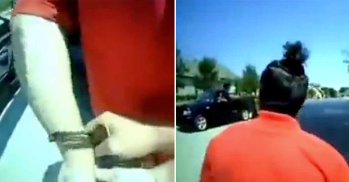 cop arrests man for rolling up his window before traffic stop