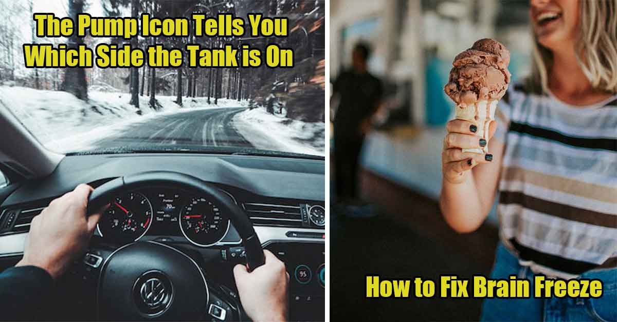 Life hacks - gas tank icon, brain freeze fix