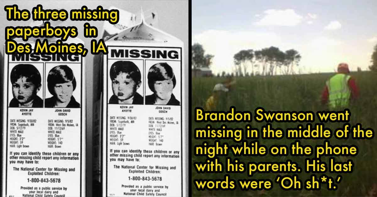 iowa paperboys missing and brandon swanson missing