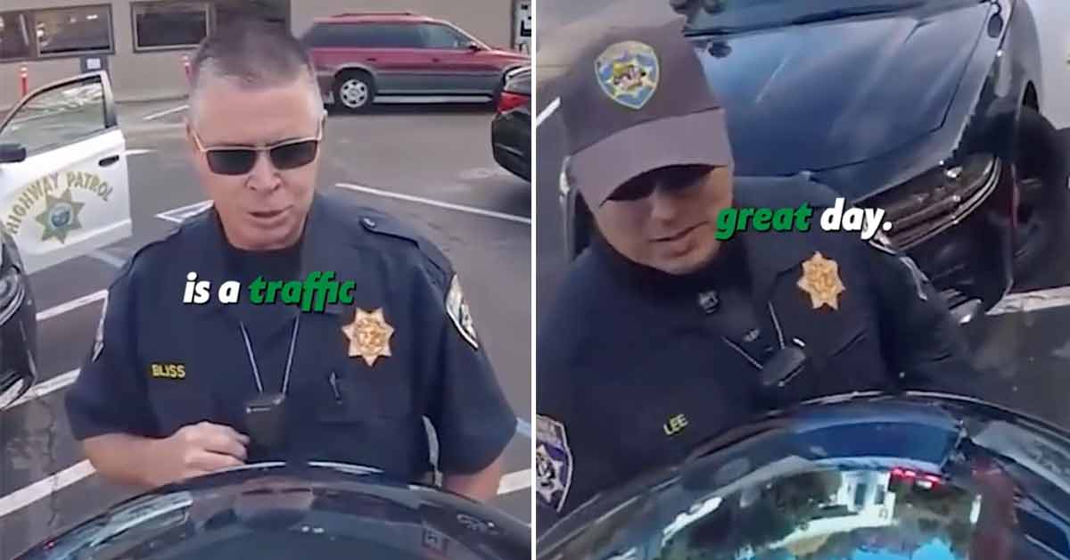 cops pull over biker for wearing a GoPro