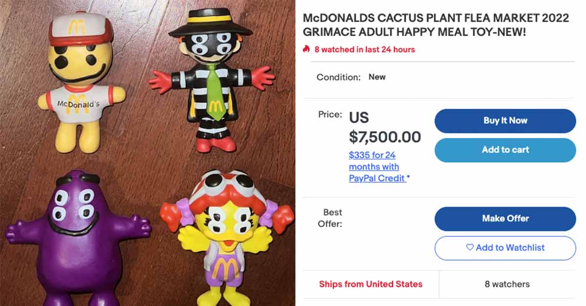 happy meal toys are being sold for thousands of dollars on ebay