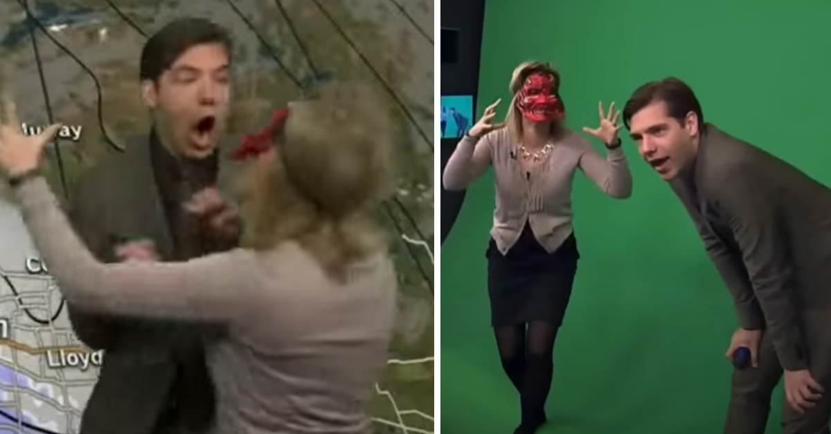 news anchors getting scared