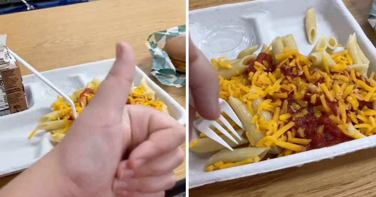 Kid rates school lunch on tiktok