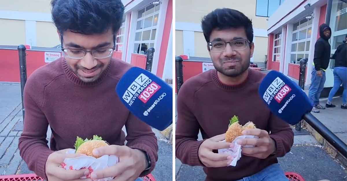 Guy is Mind-Blown After Eating a Burger for the First Time