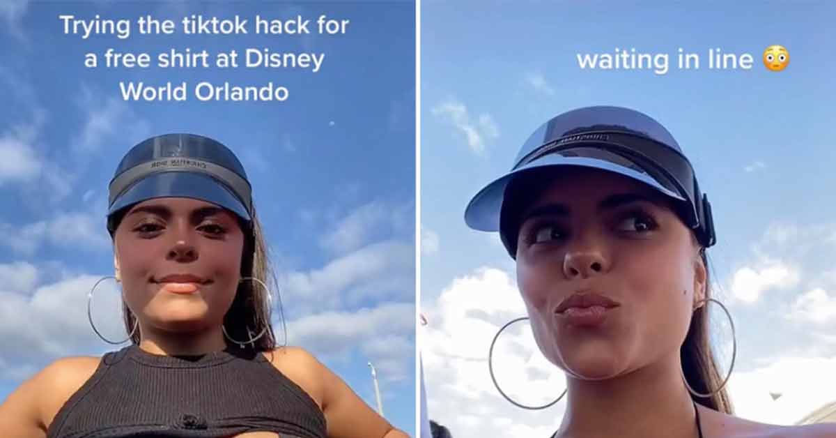 woman debunks the disney world free shirt hack