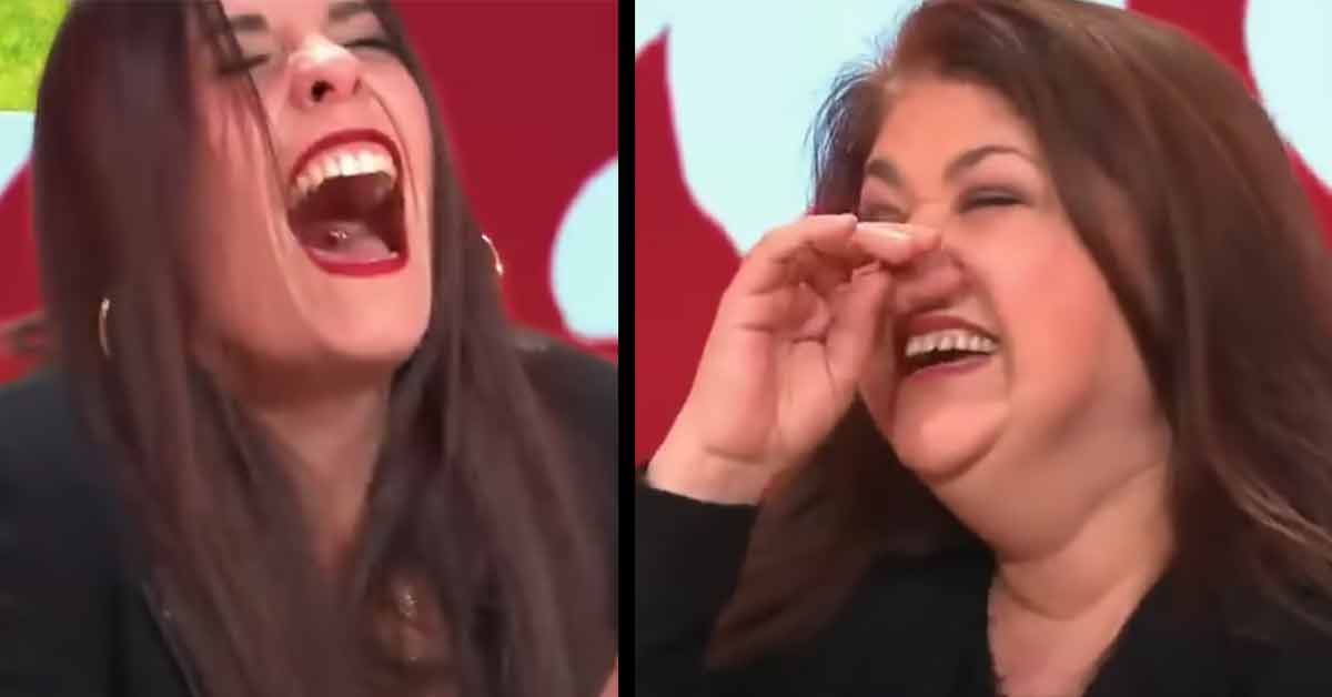 laughing contestants on french tv show