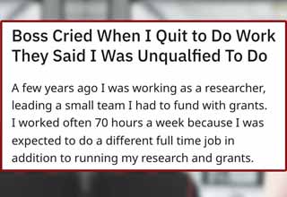 <p>After giving notice and informing the boss of how much money they lost because of the boss's actions, she proceeded to cry but never did apologize.</p>