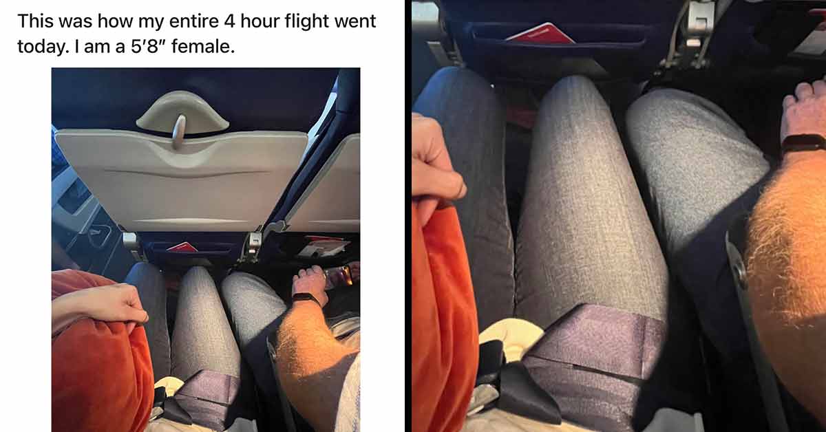 manspreading on airplane reddit post