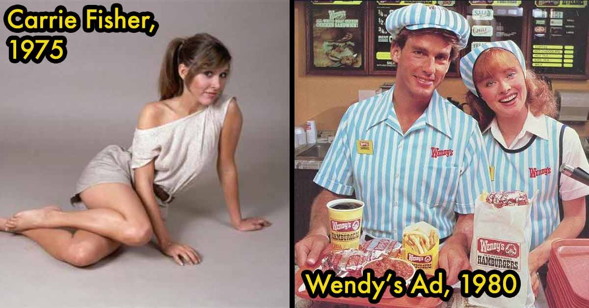 carrie fisher and vintage wendy's ad