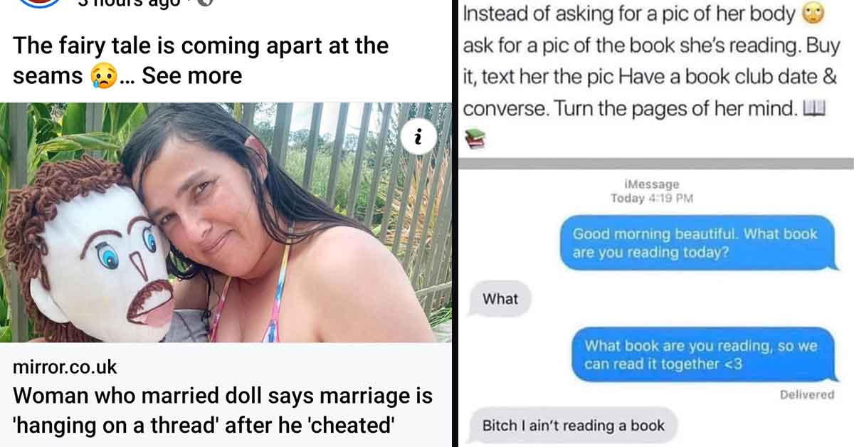 Total Face-Plants and Fails - married cheating doll, ask her what book she's reading