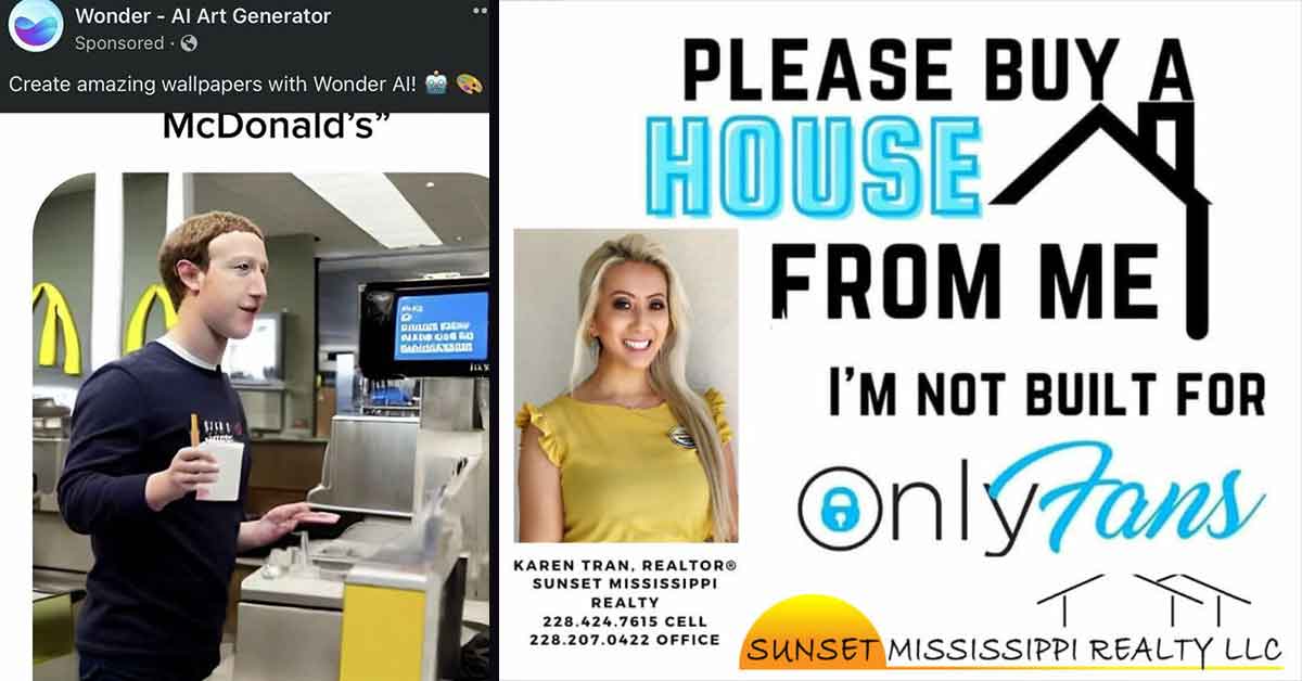 Cringe ads - mark zuckerberg ai, onlyfans realtor