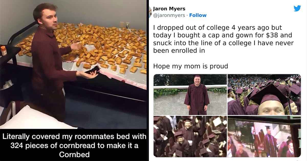 Cringe People Who Think They're Cool - cornbread bed, fake college robe