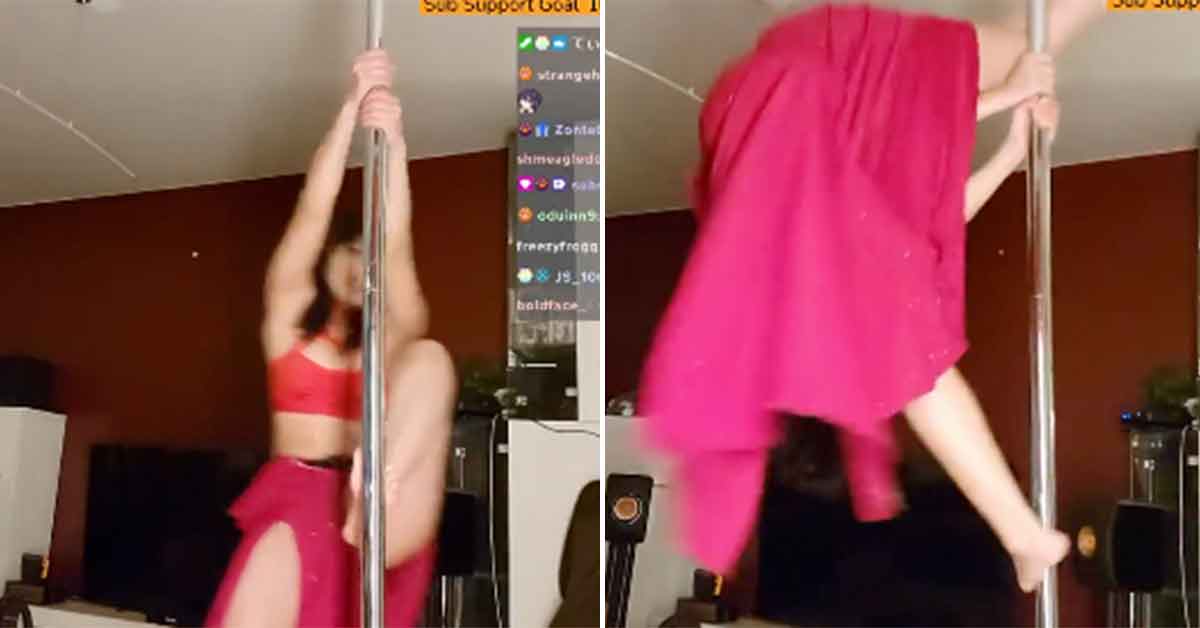 twitch steamer east shits while trying to pole dance