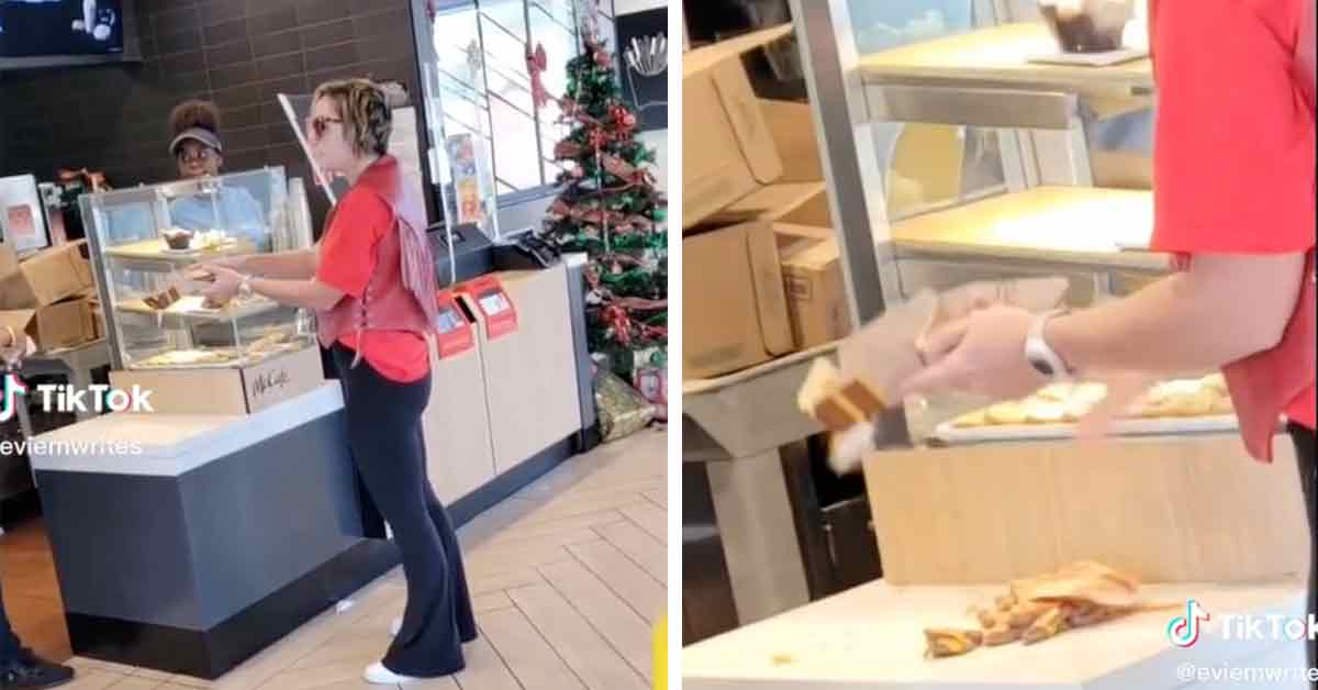 karen slams her big mac into mcdonalds counter