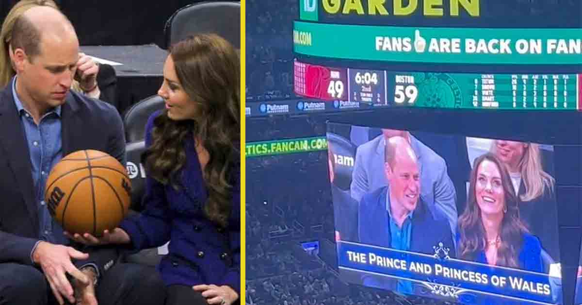 prince william and priness kate at celtics game