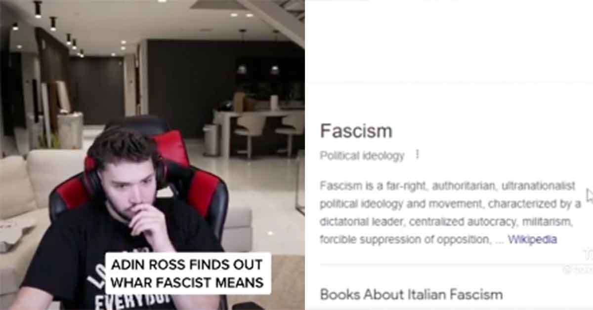 adin ross googles fascism