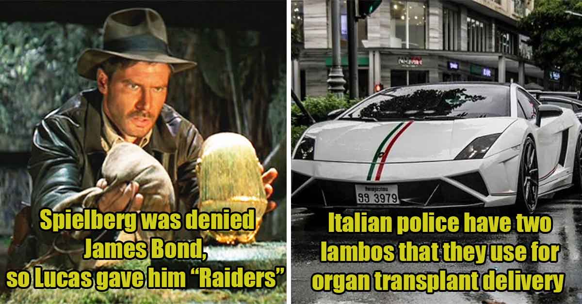 Random Facts - italian police lambos, spielberg raiders