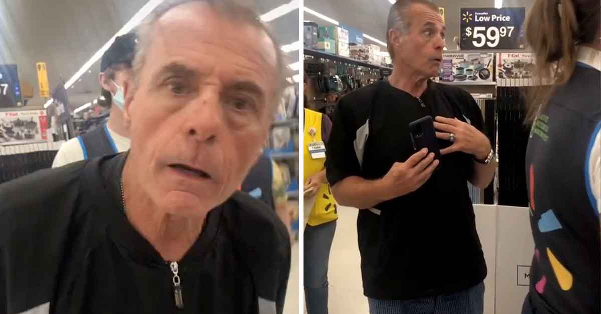 male karen threatens woman in walmart