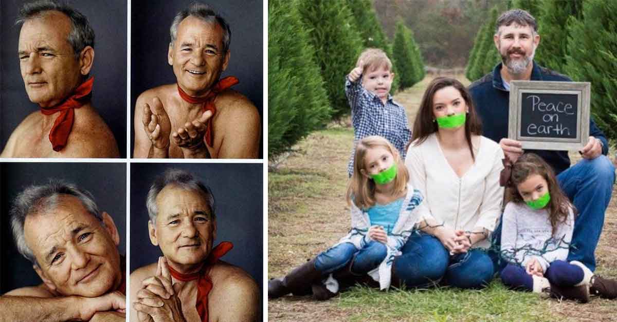 Awkward Family Christmas Cards - people on earth, bill murray