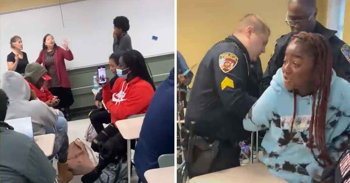 student is arrested in class for not apologizing to her teacher