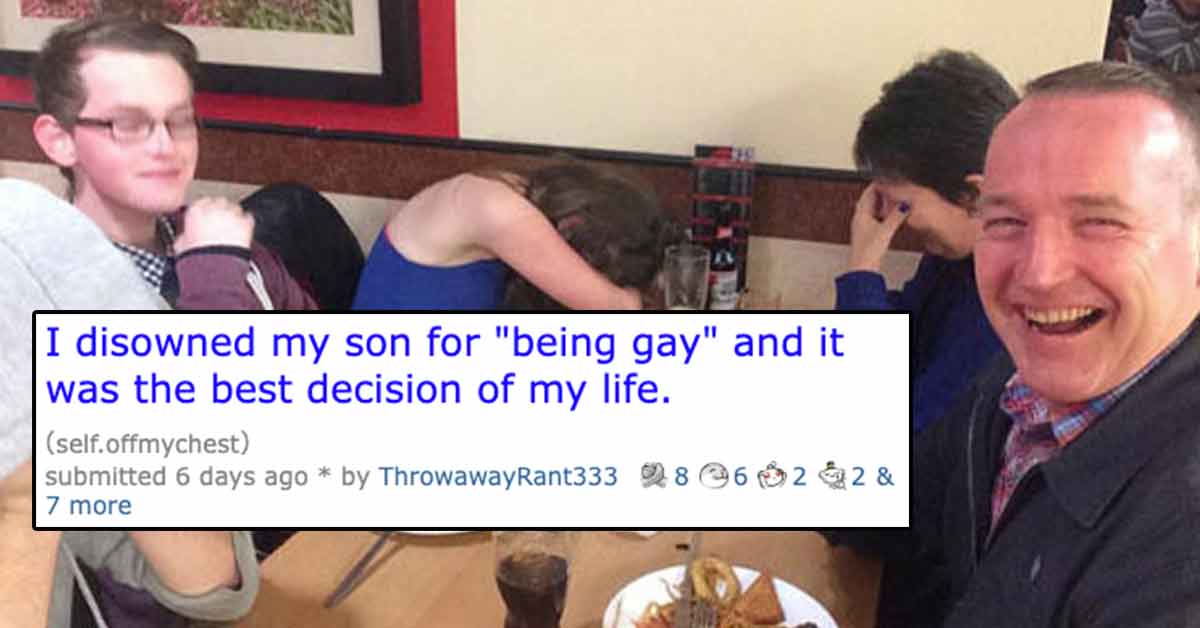 dad disowns his son for being gay