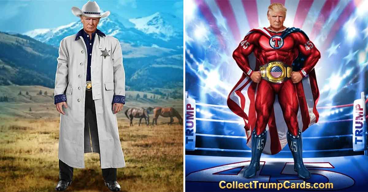 trump nft of him dressed as a cowboy and superman