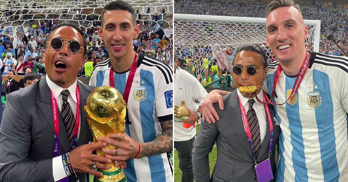 Salt Bae tires to Party with Argentina after they won the world cup